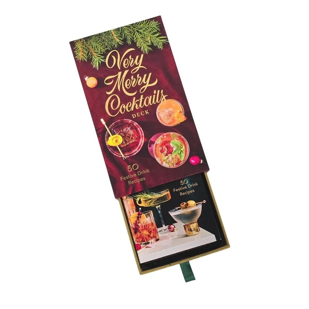 Chronicle Books Very Merry Cocktails Deck‎ 50 Festive Drink Recipes Holiday Gift